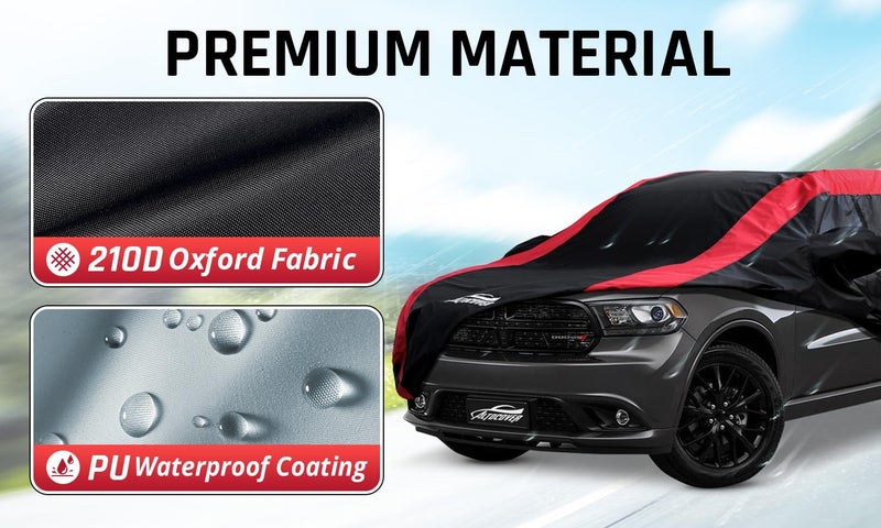 AltoCover Car Cover Custom Fit Dodge Durango 2004-2025, SUV Cover Waterproof All Weather with Red Strip Design for Rain, Sun, Snow, Dust Protection - Image 3